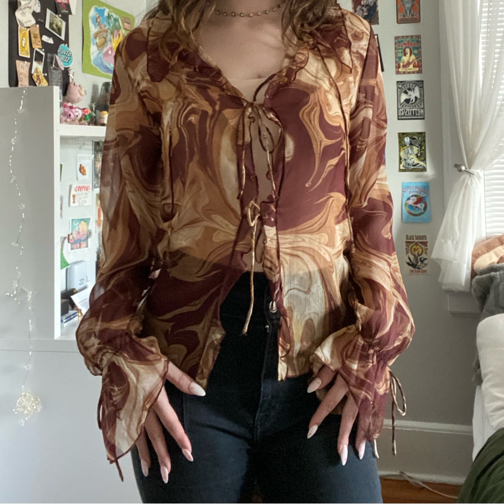 Urban Outfitters Tie Up Blouse